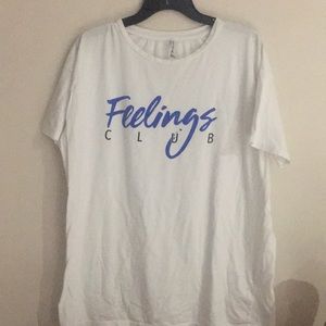 Feelings club t shirt sz MEDIUM fits like a LARGE